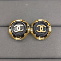 18K  Chanel Black Earrings