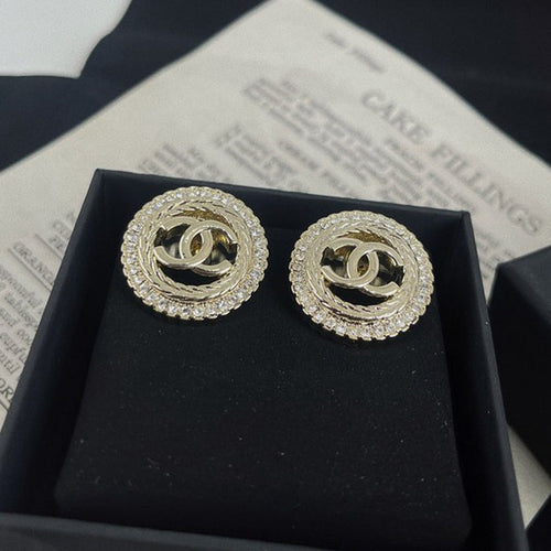 18K  Chanel Classic Diamond Earrings